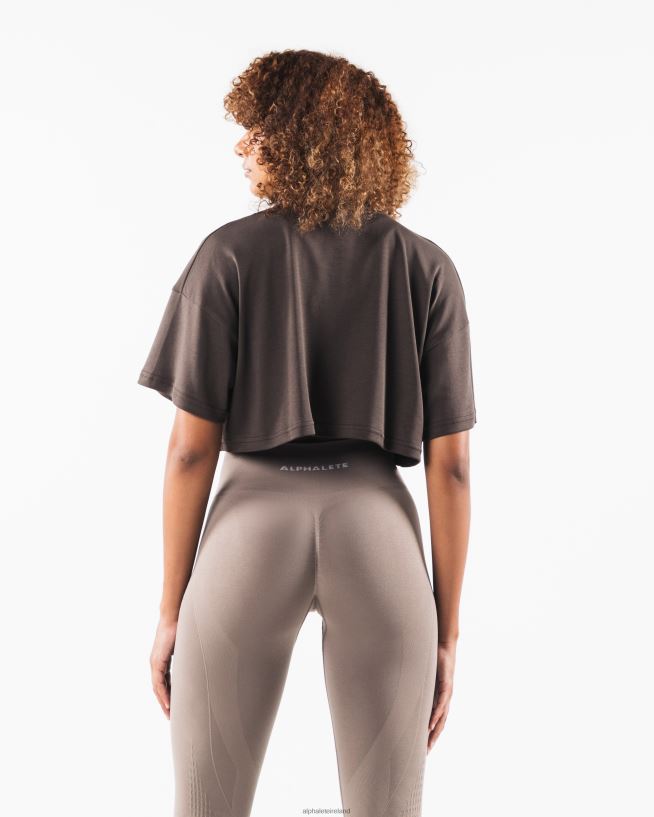 Clothing IE Alphalete Women Republic Crop Tee Turkish Coffee Brown 2L4400200
