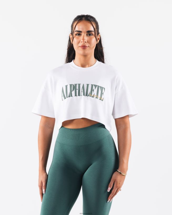Clothing IE Alphalete Women Republic Crop Tee White 2L4400193
