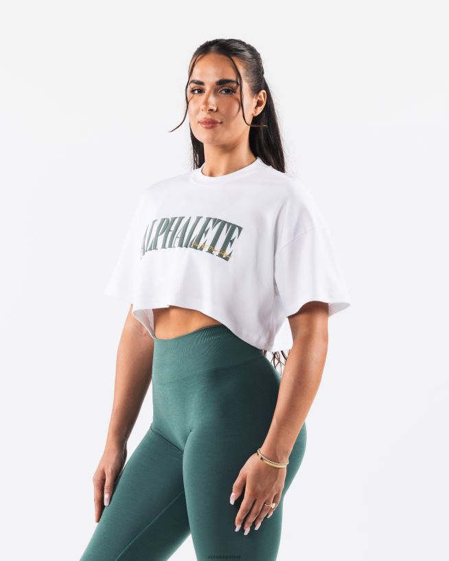 Clothing IE Alphalete Women Republic Crop Tee White 2L4400193