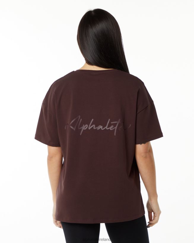 Clothing IE Alphalete Women Signature Oversized Tee Burgundy Red 2L4400237