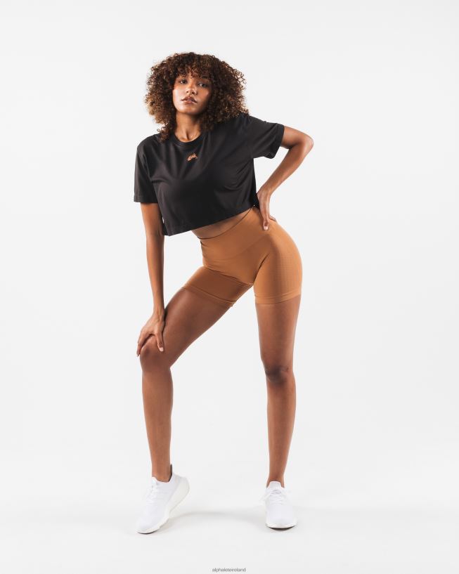 Clothing IE Alphalete Women Wolf Head Airtech SS Crop Pebble Brown 2L4400209