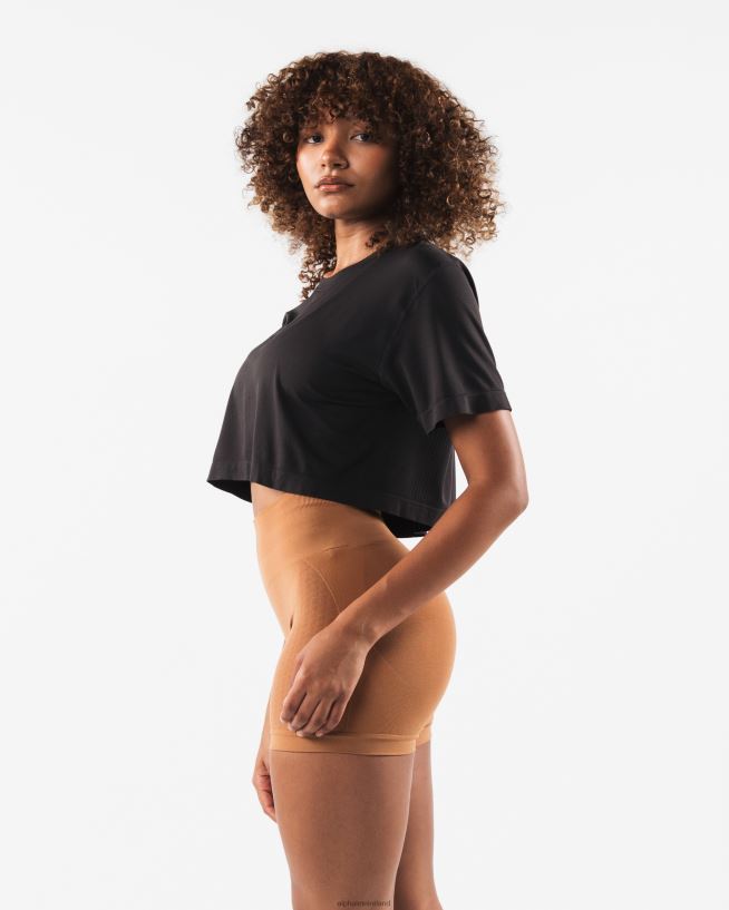 Clothing IE Alphalete Women Wolf Head Airtech SS Crop Pebble Brown 2L4400209