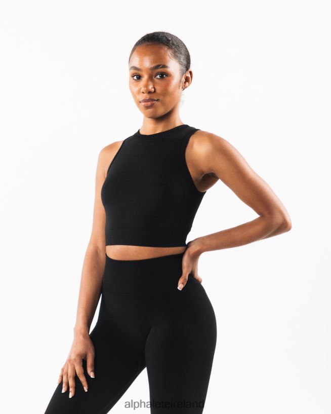 Clothing IE Alphalete Women Stratus Crop Tank Black 2L4400176