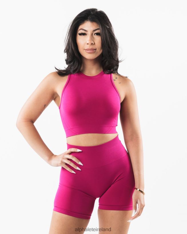 Clothing IE Alphalete Women Stratus Crop Tank Magenta Pink 2L4400166