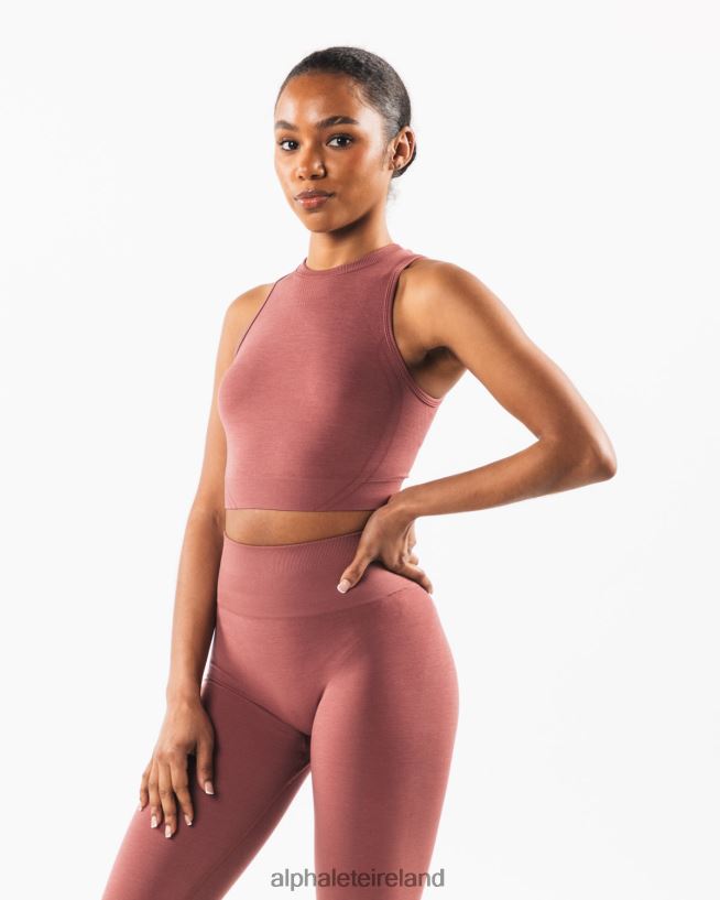 Clothing IE Alphalete Women Stratus Crop Tank Rose Red 2L4400171