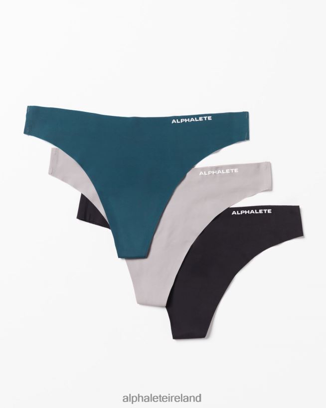 Clothing IE Alphalete Women Seamless Thong 3pk Med Grey/Navy/Black 2L4400467